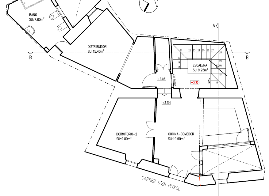 Stadthaus in Artà mit Sanierungsprojekt - Neuer Grundriss Obergeschoss